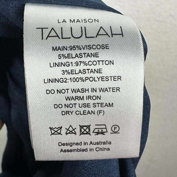 La Maison Talulah Vanity Fair Gown Maxi Dress Sz L Blue Formal Wedding Prom Hoco - Picture 14 of 14